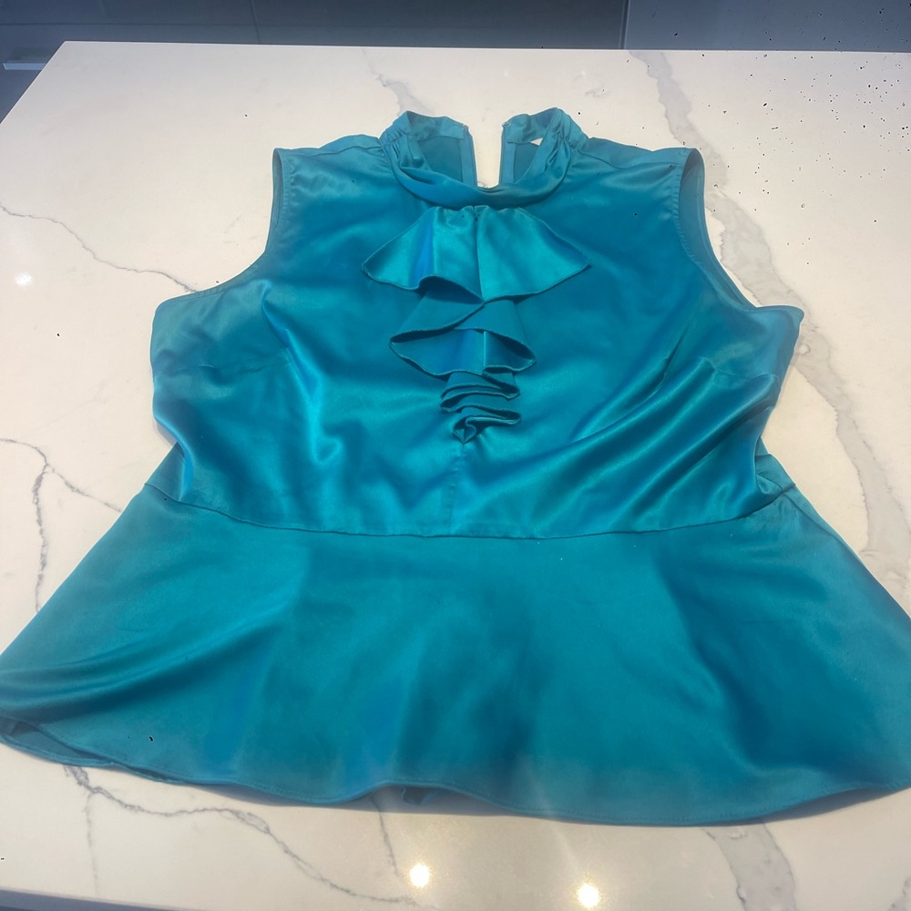Nanette Lepore Vibrant Blue Ruffle Blouse